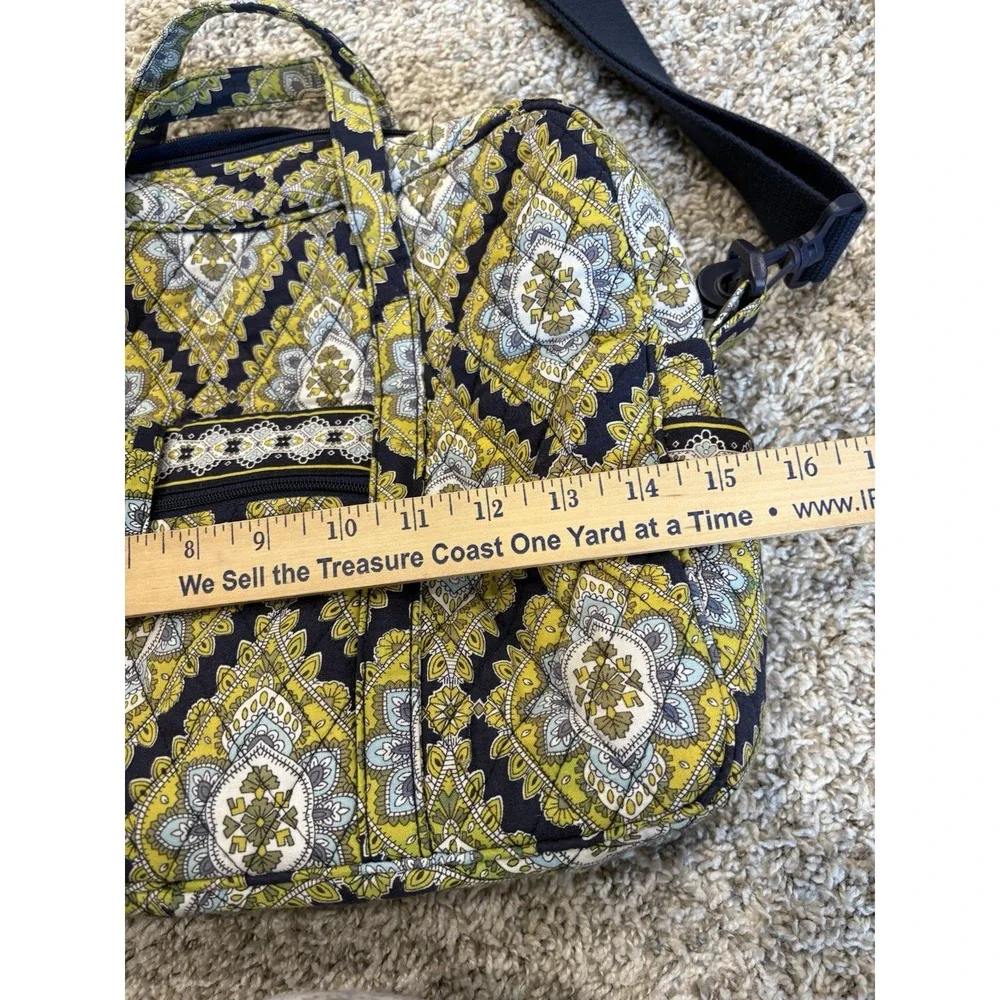 Vera Bradley Cambridge Laptop Carrier Messenger Bag Removable Strap Blue Green